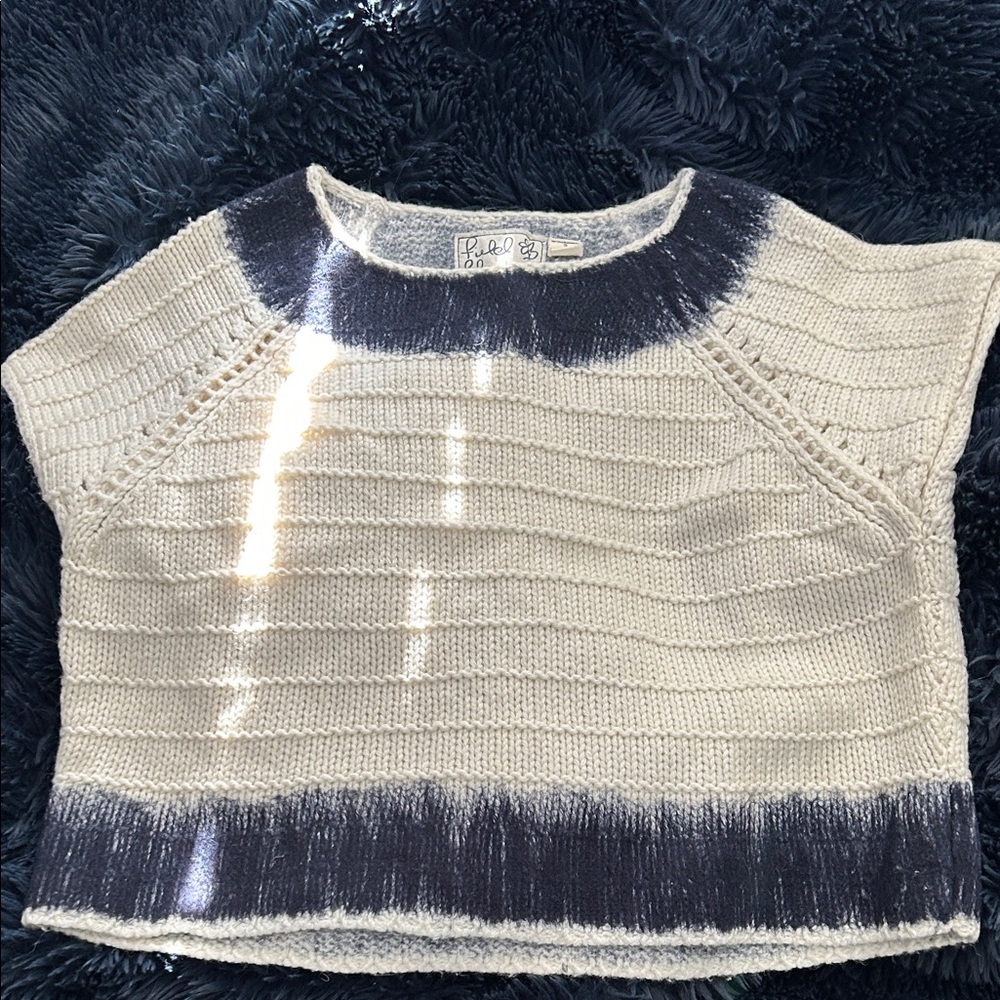 Anthropologie Stylish Cream and Navy Women's Sweater